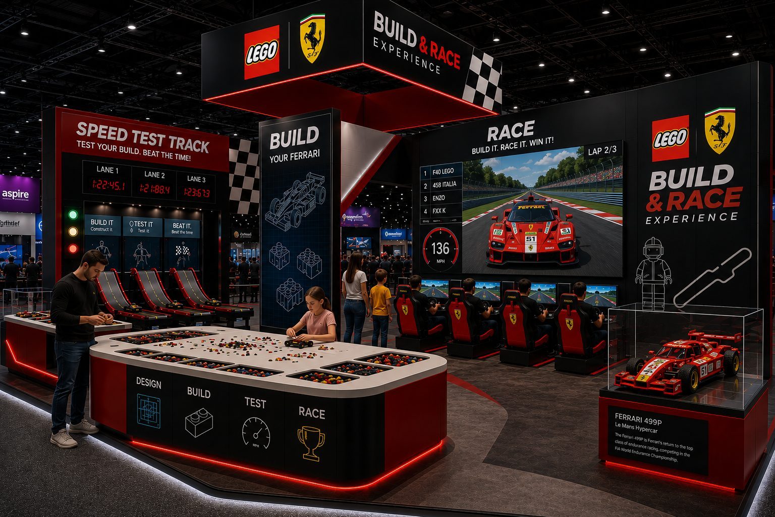LEGO Ferrari Build & Race Tradeshow Booth