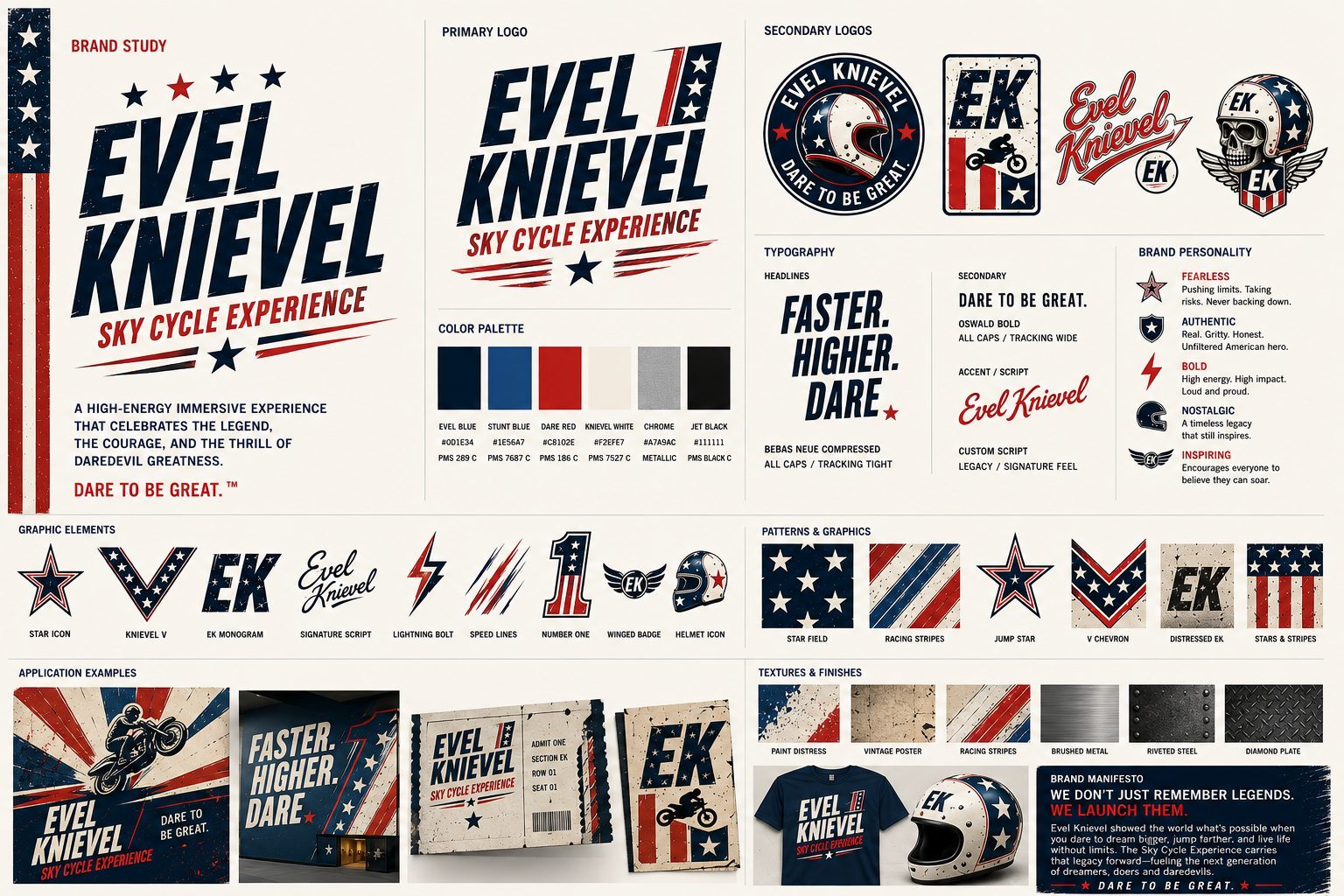Evel Knievel Sky Cycle Experience Brand Identity