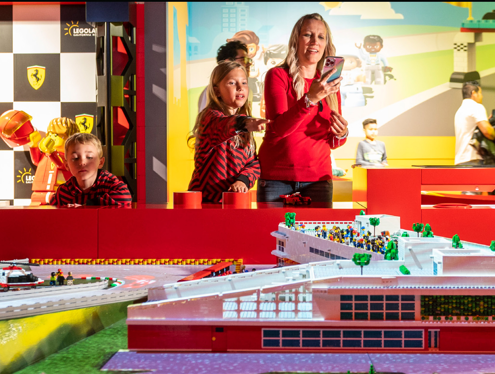Guests at LEGO Ferrari build stations